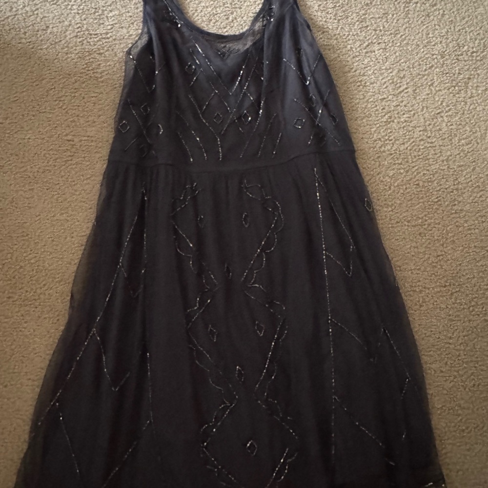 Abercrombie & Fitch Black Embellished Midi Dress